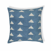 Indigo Triangles Cotton 20" Square Accent Pillow Model: TOV-C18736